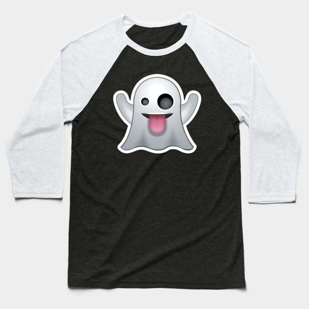 Ghost Emoji Baseball T-Shirt by nikovega21